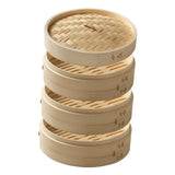 Maxbell Bamboo Steamer Basket Steamer Cloth Vegetable Steamer for Dimsum Bao Chicken Dia 25.4cm 3 Tier