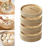 Maxbell Bamboo Steamer Basket Steamer Cloth Vegetable Steamer for Dimsum Bao Chicken Dia 25.4cm 3 Tier
