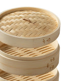 Maxbell Bamboo Steamer Basket Steamer Cloth Vegetable Steamer for Dimsum Bao Chicken Dia 27cm 2 Tier