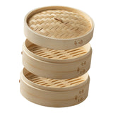 Maxbell Bamboo Steamer Basket Steamer Cloth Vegetable Steamer for Dimsum Bao Chicken Dia 27cm 2 Tier
