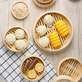 Maxbell Bamboo Steamer Basket Steamer Cloth Vegetable Steamer for Dimsum Bao Chicken Dia 27cm 2 Tier