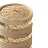 Maxbell Bamboo Steamer Basket Steamer Cloth Vegetable Steamer for Dimsum Bao Chicken Dia 27cm 3 Tier