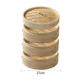 Maxbell Bamboo Steamer Basket Steamer Cloth Vegetable Steamer for Dimsum Bao Chicken Dia 27cm 3 Tier