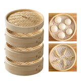 Maxbell Bamboo Steamer Basket Steamer Cloth Vegetable Steamer for Dimsum Bao Chicken Dia 27cm 3 Tier