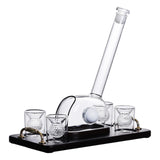 Maxbell 800ml Wine Decanter Set with 4 Glass and Tray for Father's Day Gift Bar Sets