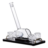Maxbell 800ml Wine Decanter Set with 4 Glass and Tray for Father's Day Gift Bar Sets