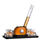 Maxbell 800ml Wine Decanter Set with 4 Glass and Tray for Father's Day Gift Bar Sets