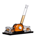 Maxbell 800ml Wine Decanter Set with 4 Glass and Tray for Father's Day Gift Bar Sets