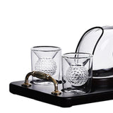Maxbell 800ml Wine Decanter Set with 4 Glass and Tray for Father's Day Gift Bar Sets