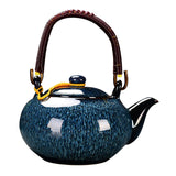 Maxbell Ceramic Teapot Traditional Tea Dispenser Tea Maker for Picnic Outdoor Hiking blue1