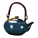 Maxbell Ceramic Teapot Traditional Tea Dispenser Tea Maker for Picnic Outdoor Hiking blue1