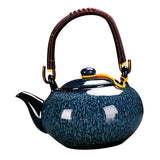 Maxbell Ceramic Teapot Traditional Tea Dispenser Tea Maker for Picnic Outdoor Hiking blue1