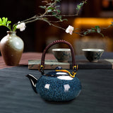 Maxbell Ceramic Teapot Traditional Tea Dispenser Tea Maker for Picnic Outdoor Hiking blue1