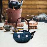 Maxbell Ceramic Teapot Traditional Tea Dispenser Tea Maker for Picnic Outdoor Hiking blue1