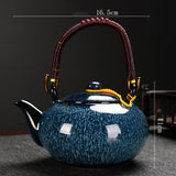 Maxbell Ceramic Teapot Traditional Tea Dispenser Tea Maker for Picnic Outdoor Hiking blue1