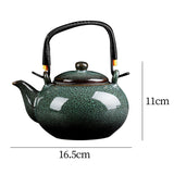 Maxbell Ceramic Teapot Traditional Tea Dispenser Tea Maker for Picnic Outdoor Hiking grenn