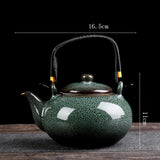 Maxbell Ceramic Teapot Traditional Tea Dispenser Tea Maker for Picnic Outdoor Hiking grenn