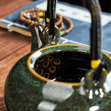 Maxbell Ceramic Teapot Traditional Tea Dispenser Tea Maker for Picnic Outdoor Hiking grenn