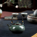 Maxbell Ceramic Teapot Traditional Tea Dispenser Tea Maker for Picnic Outdoor Hiking grenn