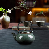 Maxbell Ceramic Teapot Traditional Tea Dispenser Tea Maker for Picnic Outdoor Hiking grenn