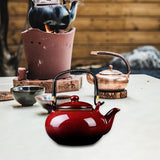 Maxbell Ceramic Teapot Traditional Tea Dispenser Tea Maker for Picnic Outdoor Hiking red