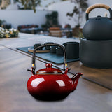 Maxbell Ceramic Teapot Traditional Tea Dispenser Tea Maker for Picnic Outdoor Hiking red
