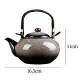 Maxbell Ceramic Teapot Traditional Tea Dispenser Tea Maker for Picnic Outdoor Hiking grey