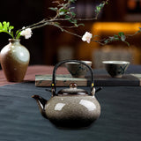 Maxbell Ceramic Teapot Traditional Tea Dispenser Tea Maker for Picnic Outdoor Hiking grey