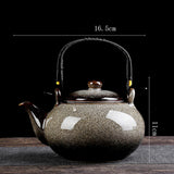 Maxbell Ceramic Teapot Traditional Tea Dispenser Tea Maker for Picnic Outdoor Hiking grey