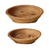 Maxbell Woven Fruit Basket Food Basket Serving Tray for Parties Entryway Table Snack 27cmx7cm