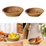 Maxbell Woven Fruit Basket Food Basket Serving Tray for Parties Entryway Table Snack 27cmx7cm