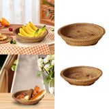 Maxbell Woven Fruit Basket Food Basket Serving Tray for Parties Entryway Table Snack 27cmx7cm