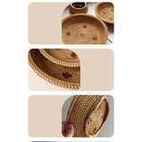 Maxbell Woven Fruit Basket Food Basket Serving Tray for Parties Entryway Table Snack 27cmx7cm