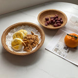 Maxbell Woven Fruit Basket Food Basket Serving Tray for Parties Entryway Table Snack 27cmx7cm