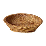 Maxbell Woven Fruit Basket Food Basket Serving Tray for Parties Entryway Table Snack 27cmx7cm