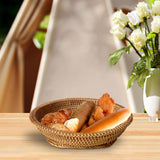 Maxbell Woven Fruit Basket Food Basket Serving Tray for Parties Entryway Table Snack 27cmx7cm