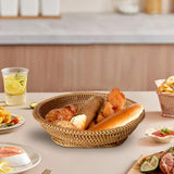 Maxbell Woven Fruit Basket Food Basket Serving Tray for Parties Entryway Table Snack 27cmx7cm