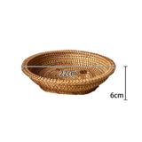 Maxbell Woven Fruit Basket Food Basket Serving Tray for Parties Entryway Table Snack 22cmx6cm