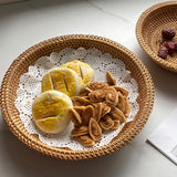 Maxbell Woven Fruit Basket Food Basket Serving Tray for Parties Entryway Table Snack 22cmx6cm