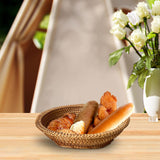 Maxbell Woven Fruit Basket Food Basket Serving Tray for Parties Entryway Table Snack 22cmx6cm