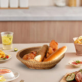 Maxbell Woven Fruit Basket Food Basket Serving Tray for Parties Entryway Table Snack 22cmx6cm