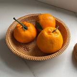 Maxbell Woven Fruit Basket Food Basket Serving Tray for Parties Entryway Table Snack 22cmx6cm