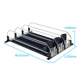 Maxbell Drink Organizer for Fridge Waterproof for Garage Commodity Shelves Household 3 row black