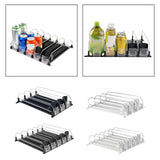 Maxbell Drink Organizer for Fridge Waterproof for Garage Commodity Shelves Household 3 row black