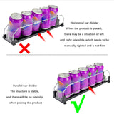 Maxbell Drink Organizer for Fridge Waterproof for Garage Commodity Shelves Household 3 row black