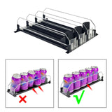 Maxbell Drink Organizer for Fridge Waterproof for Garage Commodity Shelves Household 3 row black