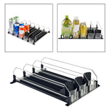 Maxbell Drink Organizer for Fridge Waterproof for Garage Commodity Shelves Household 3 row black