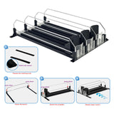 Maxbell Drink Organizer for Fridge Waterproof for Garage Commodity Shelves Household 3 row black