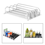 Maxbell Drink Organizer for Fridge Waterproof for Garage Commodity Shelves Household 3 row white