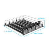 Maxbell Drink Organizer for Fridge Waterproof for Garage Commodity Shelves Household 5 row black